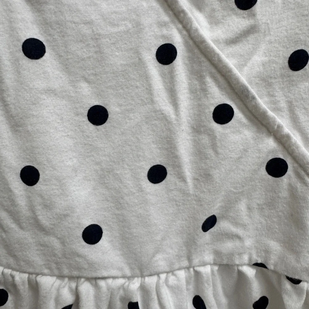 Old Navy 4T Girls White & Black Polka Dot Short Sleeve Top Blouse Shirt